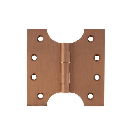 This is an image of Atlantic (Solid Brass) Parliament Hinges 4" x 2" x 4mm - Urban Satin Copper available to order from Trade Door Handles.