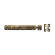 This is an image of Atlantic Solid Brass Surface Door Bolt 8" - Ant. Brass available to order from Trade Door Handles.