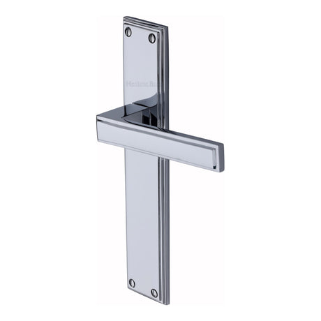 This is an image of a Heritage Brass - Atlantis Long Lever Latch Polished Chrome finish, atl6710-pc that is available to order from Trade Door Handles in Kendal.