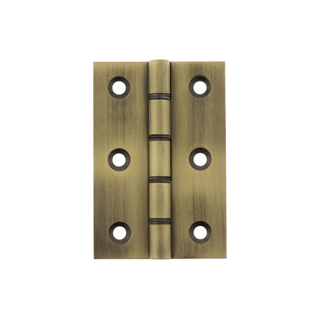 This is an image of Atlantic Washered Hinges 3" x 2" x 2.2mm - Matt Antique Brass available to order from Trade Door Handles.