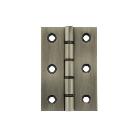 This is an image of Atlantic Washered Hinges 3" x 2" x 2.2mm - Matt Gun Metal available to order from Trade Door Handles.