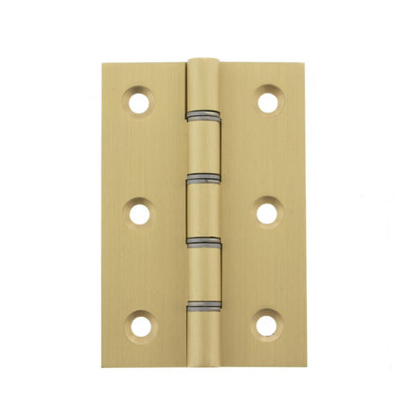 This is an image of Atlantic Washered Hinges 3" x 2" x 2.2mm - Satin Brass available to order from Trade Door Handles.