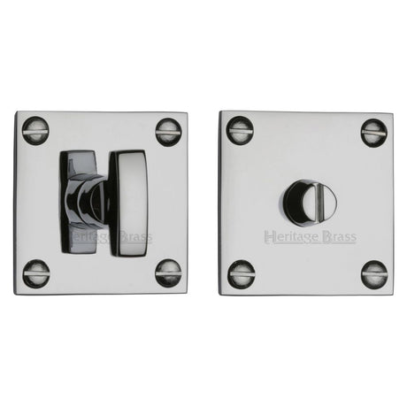 This is an image of a Heritage Brass - Square Low profile Thumbturn & Emergency Release Polished Chrome Fi, bau1555-pc that is available to order from Trade Door Handles in Kendal.