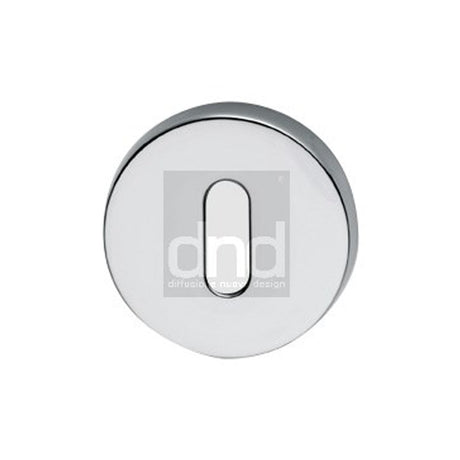 This is an image of a DND - 52mm Round Euro Profile Escutcheon - Polished Chrome, bd03e-pc that is available to order from Trade Door Handles in Kendal.