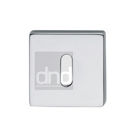 This is an image of a DND - Square Escutcheon Keyhole Polished Chrome, bd04k-pc that is available to order from Trade Door Handles in Kendal.
