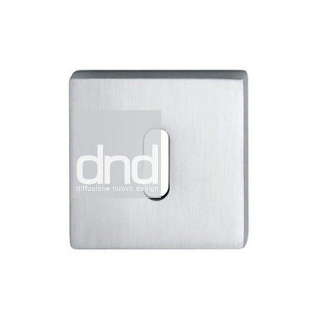 This is an image of a DND - Square Escutcheon Keyhole Satin Chrome, bd04k-sc that is available to order from Trade Door Handles in Kendal.
