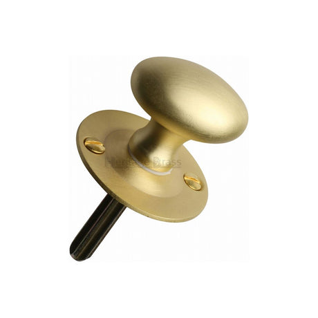 This is an image of a Heritage Brass - Oval Thumbturn w/o Bolt Satin Brass Finish, bt5-sb that is available to order from Trade Door Handles in Kendal.