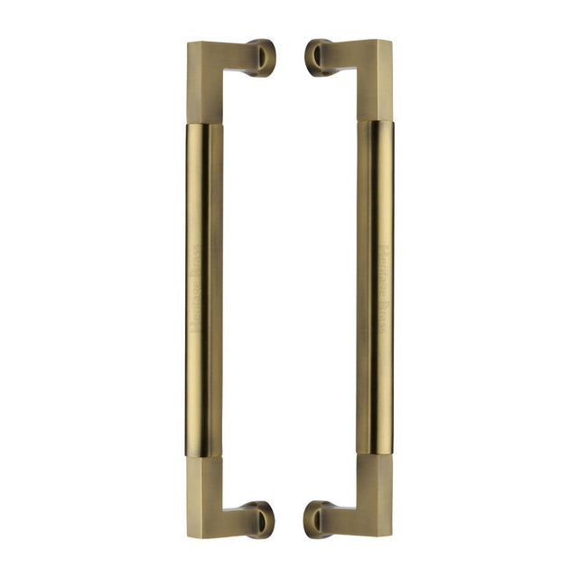 This is an image of a Heritage Brass - Door Pull Handle Bauhaus Design 330mm Antique Brass Finish, btb1312-330-at that is available to order from Trade Door Handles in Kendal.