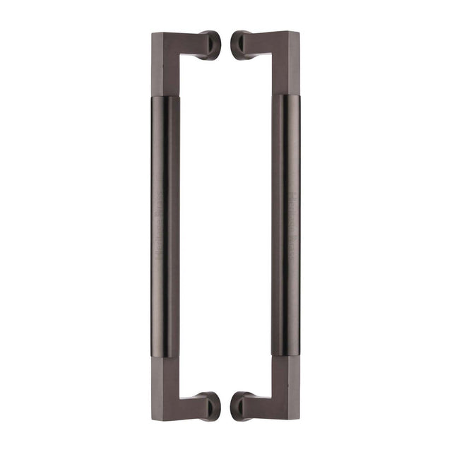 This is an image of a Heritage Brass - Door Pull Handle Bauhaus Design 330mm Matt Bronze Finish, btb1312-330-mb that is available to order from Trade Door Handles in Kendal.