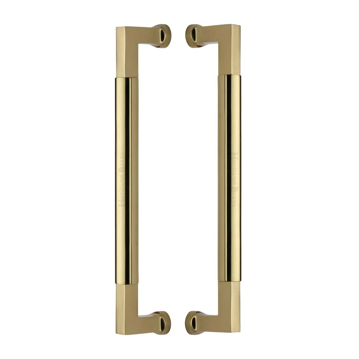 This is an image of a Heritage Brass - Door Pull Handle Bauhaus Design 330mm Polished Brass Finish, btb1312-330-pb that is available to order from Trade Door Handles in Kendal.