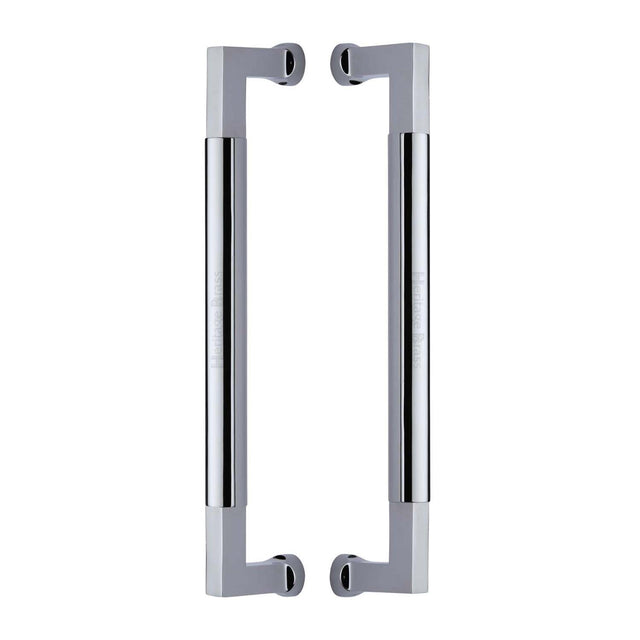 This is an image of a Heritage Brass - Door Pull Handle Bauhaus Design 330mm Polished Chrome Finish, btb1312-330-pc that is available to order from Trade Door Handles in Kendal.