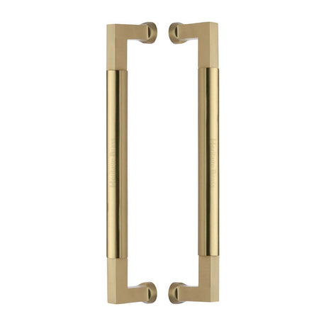 This is an image of a Heritage Brass - Door Pull Handle Bauhaus Design 330mm Satin Brass Finish, btb1312-330-sb that is available to order from Trade Door Handles in Kendal.