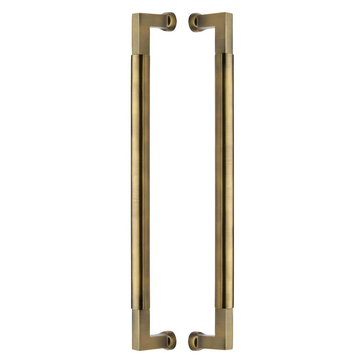 This is an image of a Heritage Brass - Door Pull Handle Bauhaus Design 483mm Antique Brass Finish, btb1312-483-at that is available to order from Trade Door Handles in Kendal.