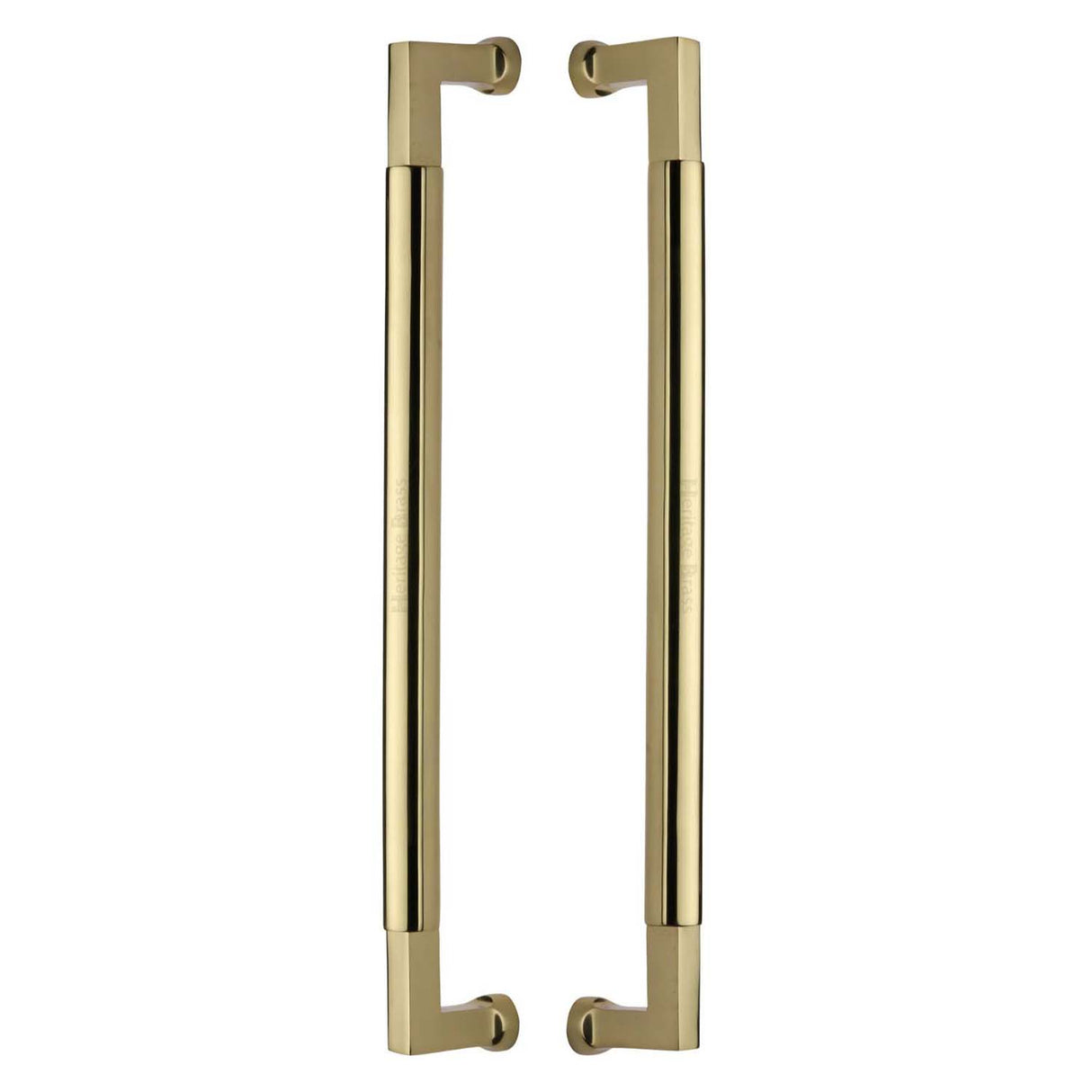 This is an image of a Heritage Brass - Door Pull Handle Bauhaus Design 483mm Polished Brass Finish, btb1312-483-pb that is available to order from Trade Door Handles in Kendal.