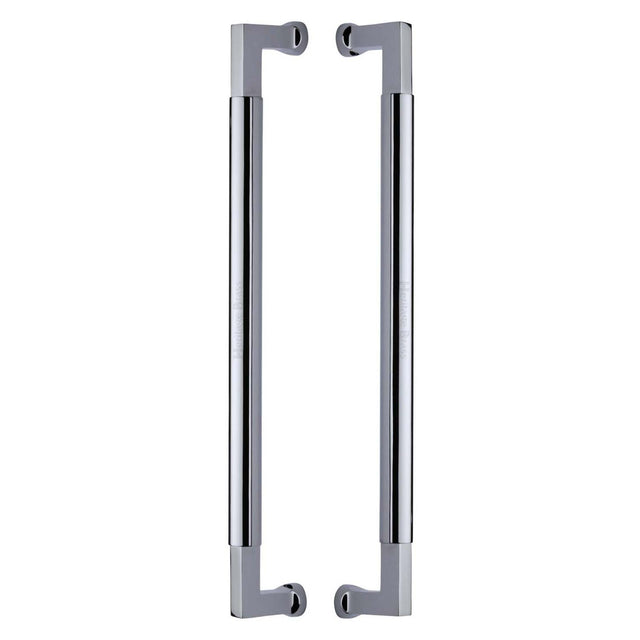 This is an image of a Heritage Brass - Door Pull Handle Bauhaus Design 483mm Polished Chrome Finish, btb1312-483-pc that is available to order from Trade Door Handles in Kendal.