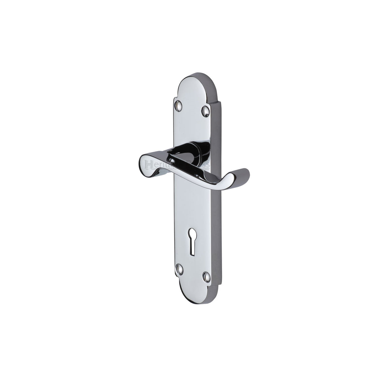 This is an image of a Heritage Brass - Door Handle Lever Lock Builders' Range Polished Chrome finish, bui500-pc that is available to order from Trade Door Handles in Kendal.