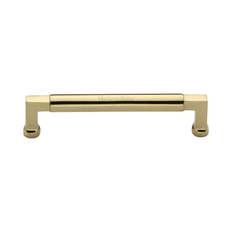This is an image of a Heritage Brass - Cabinet Pull Bauhaus Design 152mm CTC Polished Brass Finish, c0312-152-pb that is available to order from Trade Door Handles in Kendal.