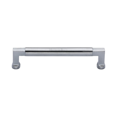 This is an image of a Heritage Brass - Cabinet Pull Bauhaus Design 152mm CTC Satin Chrome Finish, c0312-152-sc that is available to order from Trade Door Handles in Kendal.
