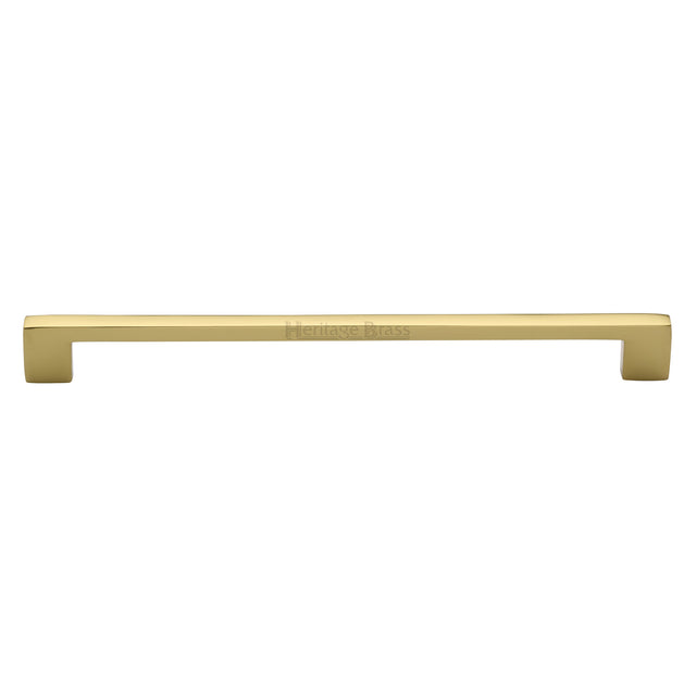 This is an image of a Heritage Brass - Cabinet Pull Metro Design 254mm Polished Brass finish, c0337-254-pb that is available to order from Trade Door Handles in Kendal.