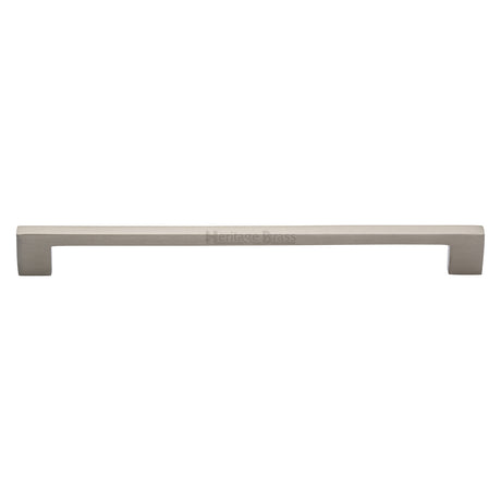 This is an image of a Heritage Brass - Cabinet Pull Metro Design 254mm Satin Nickel finish, c0337-254-sn that is available to order from Trade Door Handles in Kendal.