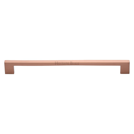 This is an image of a Heritage Brass - Cabinet Pull Metro Design 254mm CTC Satin Rose Gold Finish, c0337-254-srg that is available to order from Trade Door Handles in Kendal.