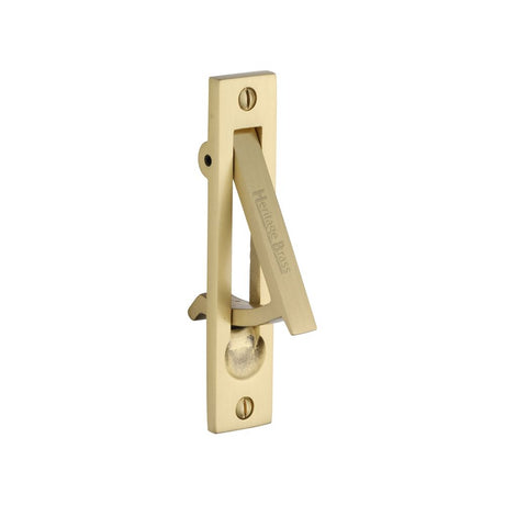 This is an image of a Heritage Brass - Pocket Door Edge Pull Satin Brass Finish, c1165-sb that is available to order from Trade Door Handles in Kendal.