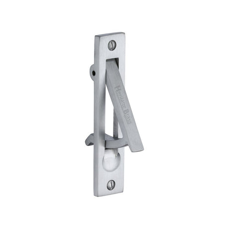 This is an image of a Heritage Brass - Pocket Door Edge Pull Satin Chrome Finish, c1165-sc that is available to order from Trade Door Handles in Kendal.