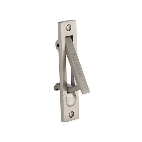 This is an image of a Heritage Brass - Pocket Door Edge Pull Satin Nickel Finish, c1165-sn that is available to order from Trade Door Handles in Kendal.