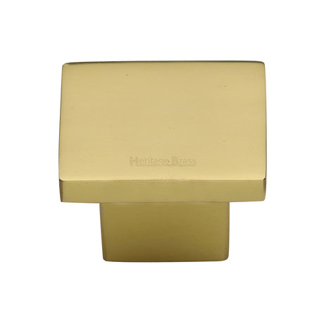 This is an image of a Heritage Brass - Cabinet Knob Classic Square Design 40mm Unlacquered Polished Brass finish, c1254-40-ulb that is available to order from Trade Door Handles in Kendal.