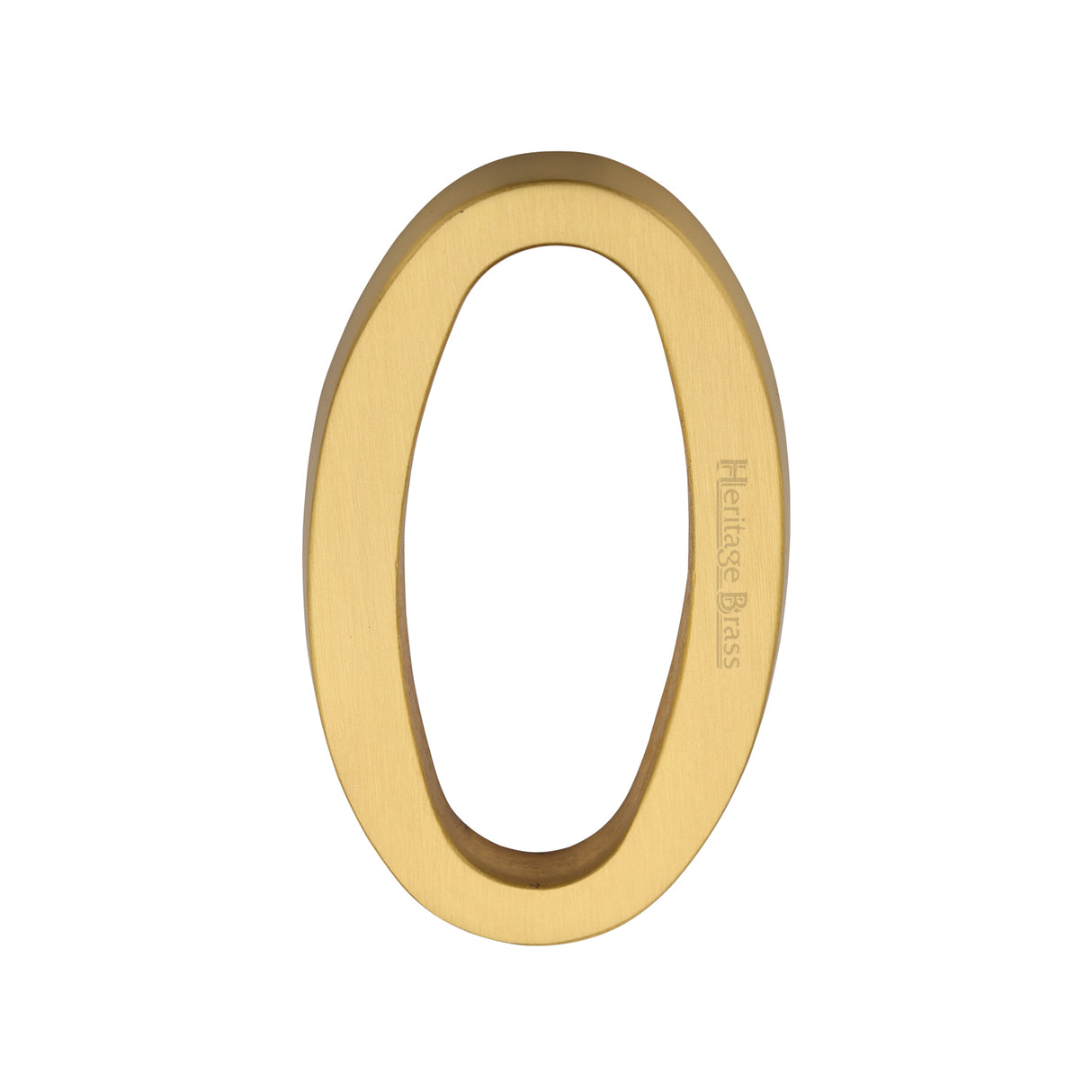 This is an image of a Heritage Brass - Numeral 0 Concealed Fix 76mm (3") Satin Brass finish, c1564-0-sb that is available to order from Trade Door Handles in Kendal.