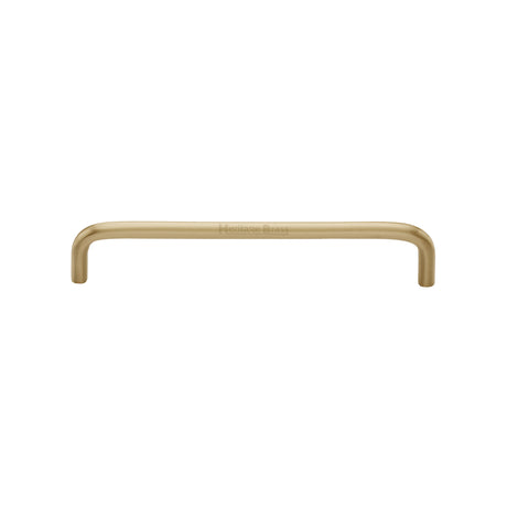 This is an image of a Heritage Brass - Cabinet Pull Wire Design 152mm CTC Satin Brass Finish, c2155-152-sb that is available to order from Trade Door Handles in Kendal.