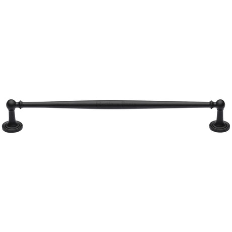 This is an image of a Heritage Brass - Cabinet Pull Colonial Design 254mm CTC Matt Black Finish, c2533-254-bkmt that is available to order from Trade Door Handles in Kendal.