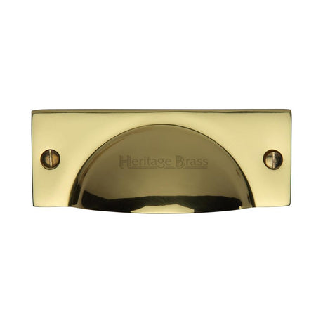 This is an image of a Heritage Brass - Drawer Cup Pull Cheshire Design Polished Brass Finish, c2762-pb that is available to order from Trade Door Handles in Kendal.