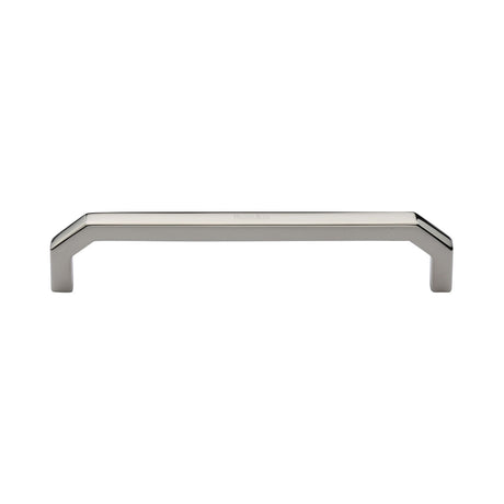 This is an image of a Heritage Brass - Cabinet Pull Hex Angular Design 152mm CTC Polished Nickel Finish, c3465-152-pnf that is available to order from Trade Door Handles in Kendal.