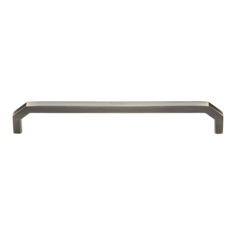 This is an image of a Heritage Brass - Cabinet Pull Hex Angular Design 203mm CTC Antique Brass Finish, c3465-203-at that is available to order from Trade Door Handles in Kendal.