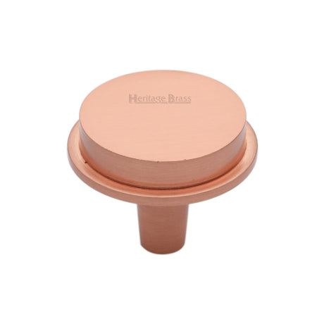 This is an image of a Heritage Brass - Flat Round Knob Design 32 mm Satin Rose Gold finish, c4592-32-srg that is available to order from Trade Door Handles in Kendal.