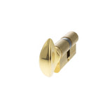 This is an image of AGB Euro Profile 5 Pin Cylinder Key to Turn 30-30mm (60mm) - Polished Brass available to order from Trade Door Handles.