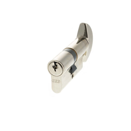 This is an image of AGB Euro Profile 5 Pin Cylinder Key to Turn 30-30mm (60mm) - Polished Nickel available to order from Trade Door Handles.