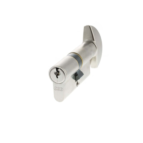 This is an image of AGB Euro Profile 5 Pin Cylinder Key to Turn 30-30mm (60mm) - Satin Chrome available to order from Trade Door Handles.