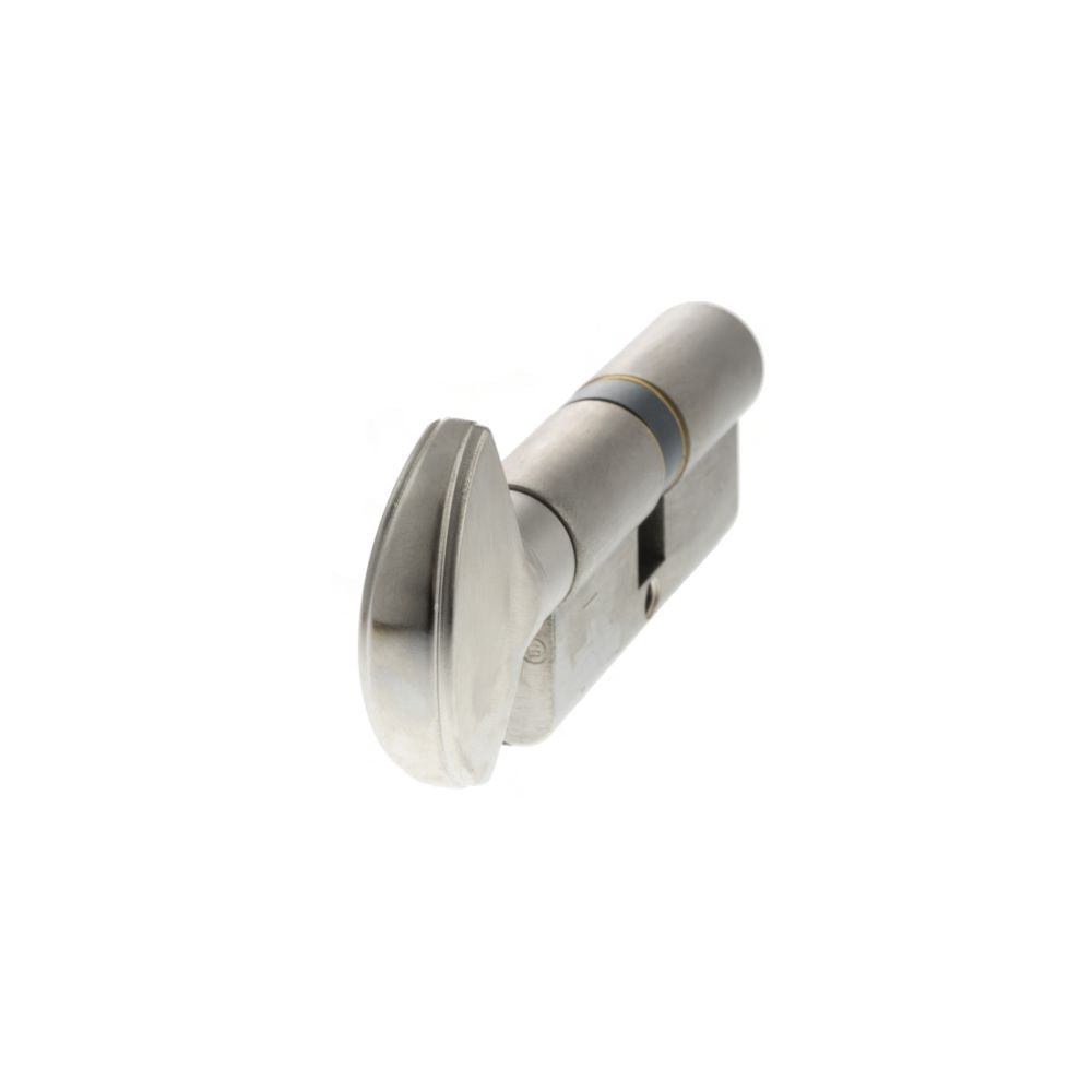 This is an image of AGB Euro Profile 5 Pin Cylinder Key to Turn 35-35mm (70mm) - Satin Chrome available to order from Trade Door Handles.