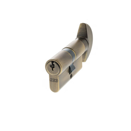 This is an image of AGB Euro Profile 5 Pin Cylinder Key to Turn 30-30mm (60mm) - Matt Antique Brass available to order from Trade Door Handles.