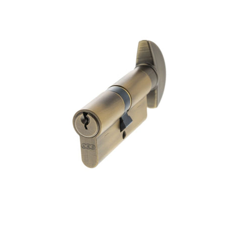 This is an image of AGB Euro Profile 5 Pin Cylinder Key to Turn 35-35mm (70mm) - Matt Antique Brass available to order from Trade Door Handles.