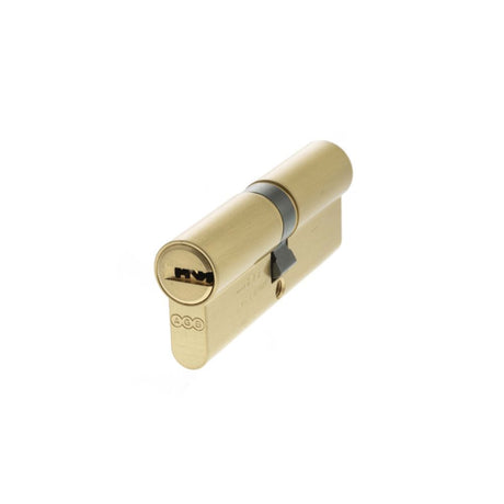 This is an image of AGB Euro Profile 15 Pin Double Cylinder 40-40mm (80mm) - Satin Brass available to order from Trade Door Handles.
