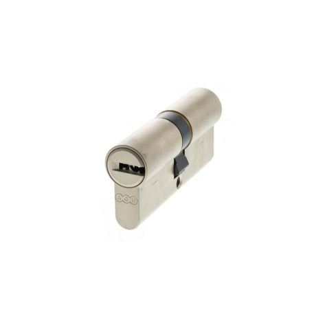 This is an image of AGB Euro Profile 15 Pin Double Cylinder 35-35mm (70mm) - Satin Nickel available to order from Trade Door Handles.