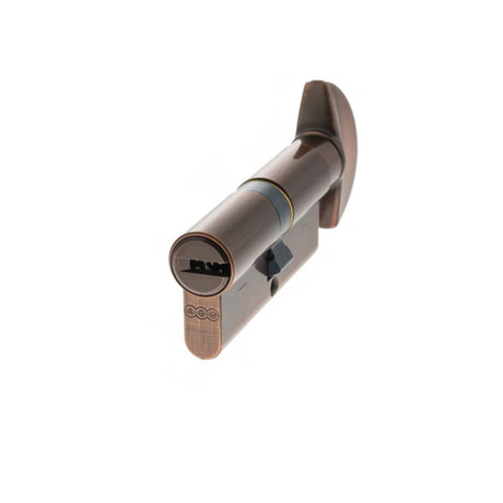 This is an image of AGB Euro Profile 15 Pin Cylinder Key to Turn 35-35mm (70mm) - Copper available to order from Trade Door Handles.