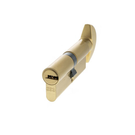 This is an image of AGB Euro Profile 15 Pin Cylinder Key to Turn 40-40mm (80mm) - Satin Brass available to order from Trade Door Handles.