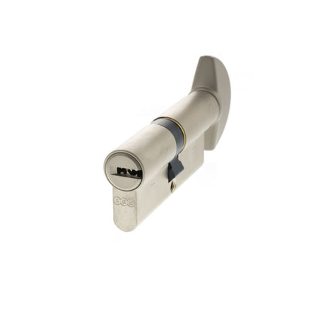 This is an image of AGB Euro Profile 15 Pin Cylinder Key to Turn 35-35mm (70mm) - Satin Nickel available to order from Trade Door Handles.