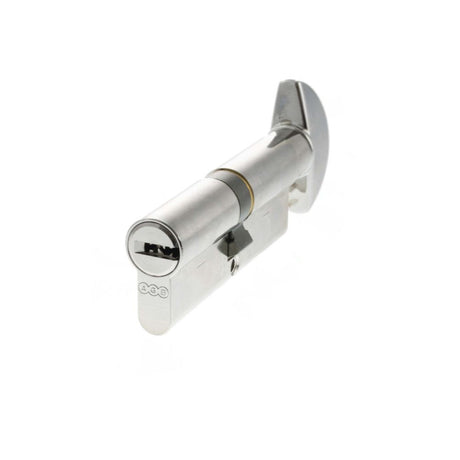 This is an image of AGB Euro Profile 15 Pin Cylinder Key to Turn 40-40mm (80mm) - Polished Chrome available to order from Trade Door Handles.