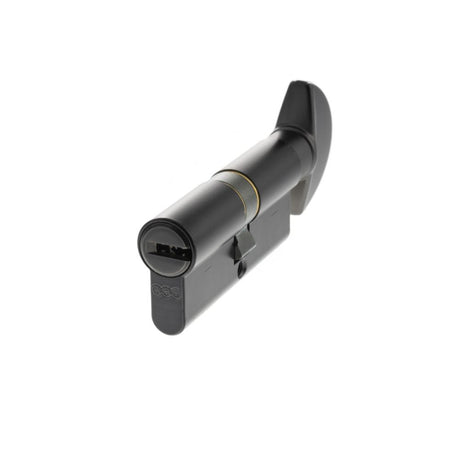 This is an image of AGB Euro Profile 15 Pin Cylinder Key to Turn 35-35mm (70mm) - Matt Black available to order from Trade Door Handles.