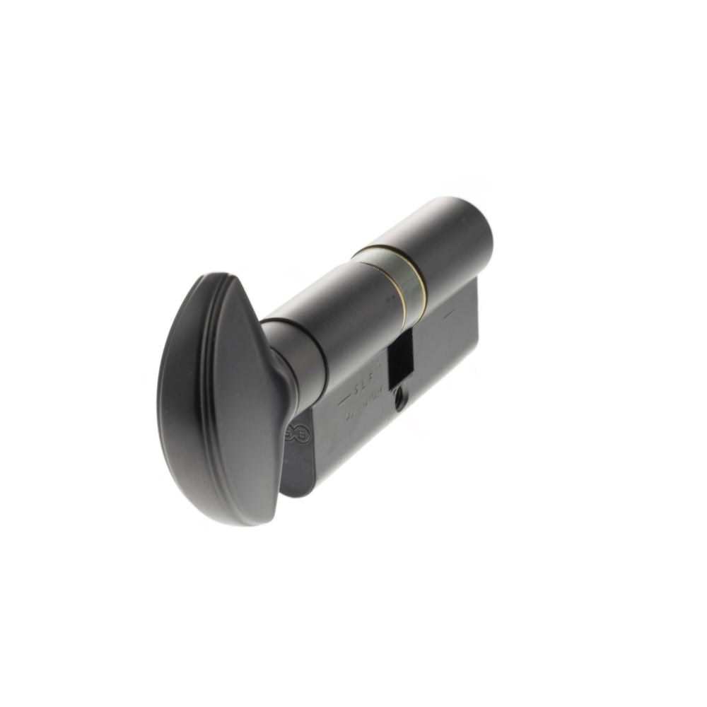 This is an image of AGB Euro Profile 15 Pin Cylinder Key to Turn 35-35mm (70mm) - Matt Black available to order from Trade Door Handles.